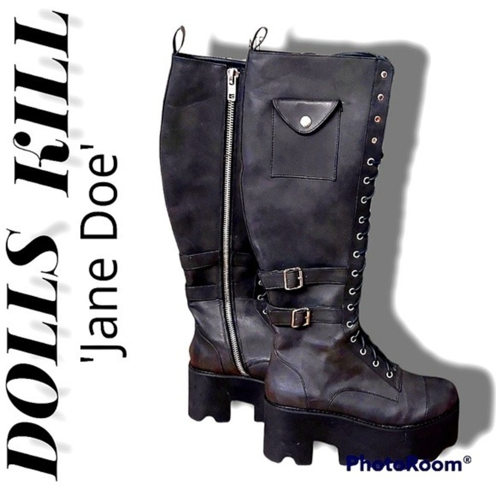 DOLLS KILL*SALE ONLY TODAY* CURRENT MOOD JANE DOE Womens Combat Boots Size 11